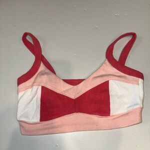 Z Supply Red and Pink Colorblock Bralette